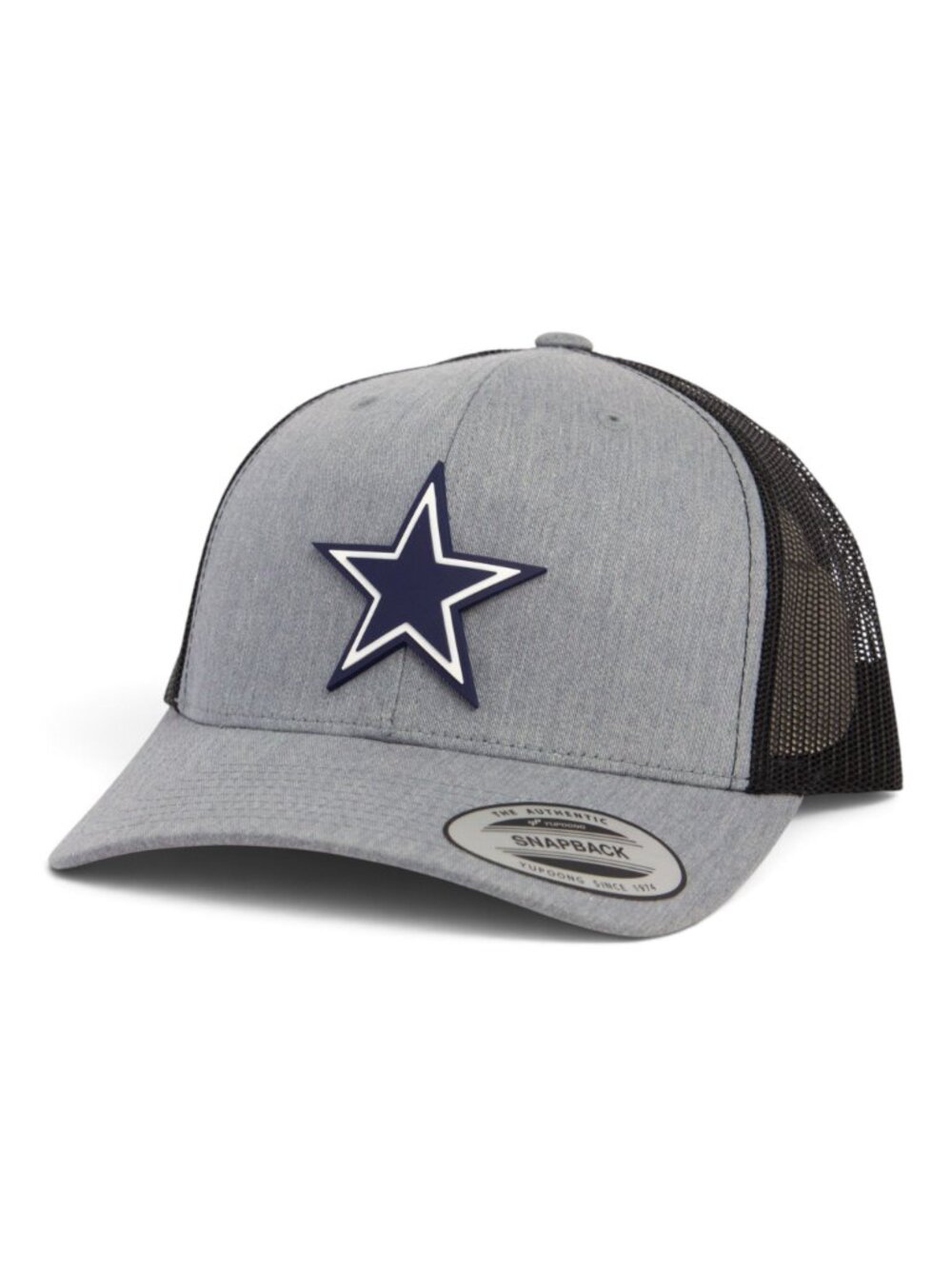 Dallas Cowboys 3D YP Snapback Trucker Hat- Heather Grey/ Black